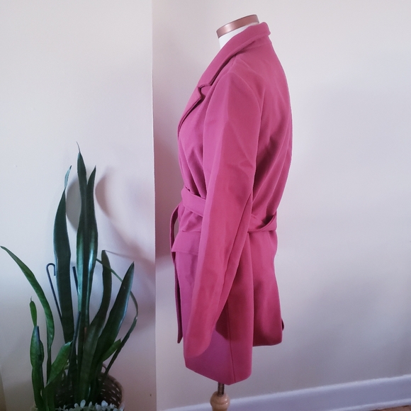 🏷Allegra K NWT Women's Notch Lapel Double Breasted Belted Trenchcoat L - Picture 11 of 16